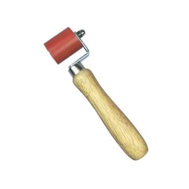 Imagem de Baoblaze Rolo de costura de silicone para telhados, rolo de solda, rolo de pressão manual, cabo de madeira, roda de pressão para soldagem, aquecimento de ar de, Vermelho