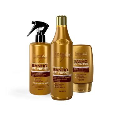 Imagem de Kit Reconstrução Brilho Banho de Verniz Forever Liss 940ml