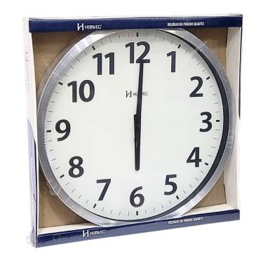 Imagem de Relógio de Parede Herweg Quartz Analógico 40 Cm Alumínio 6713 - 079