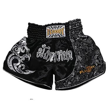 Imagem de FLUORY Shorts de luta Muay Thai, shorts de MMA roupas de treinamento gaiola luta luta artes marciais shorts de kickboxing roupas