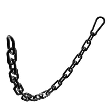 Imagem de Mixizigoz Corrente de fitness, corrente de levantamento de peso, cabo de exercício de aço inoxidável 304, extensão de barra suspensa LAT para academia em casa (preto-5 mm, 1 peça)