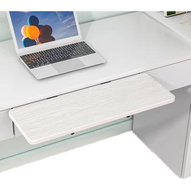 Imagem de Conjunto de trilhos de fixação para teclado, suporte para tecladoBandeja extensora de mesa ergonômica Bandeja de gaveta para teclado Extensão de mesa dobrável Suporte para teclado de computa
