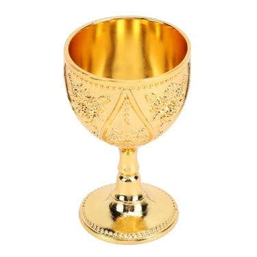 Imagem de 30ml Metal Rosa Vidro Esculpido Rosa Em Relevo Ornamento de Taça para Casa Bar Viagem w Decoração de Festa Prata e Er (Cor Dourada)