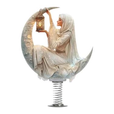 Imagem de 2d lua deusa figura painel do carro ornamento decoração artesanato decorativo colecionável duplo lado impresso ornamento de mesa