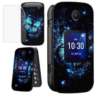 Imagem de ACWDMKH Capa para telefone TCL Flip/Alcatel Go Flip 4 / TCL Flip Pro com protetor de tela para mulheres capa protetora rígida fina com capa de telefone texturizada antiderrapante para Go Flip 4,