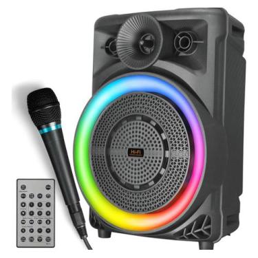 Imagem de Caixa De Som Bluetooth Portatil Super Potente Led Com Microfone 2000W 