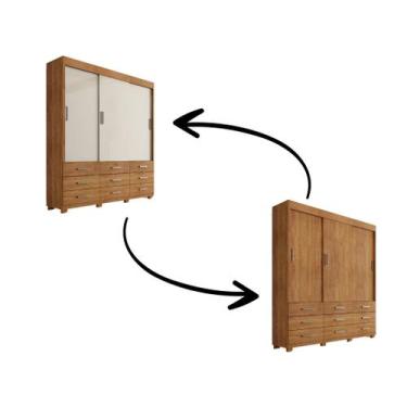 Imagem de Guarda roupa itapema 3 portas desl e 9 gav - cedro/areia - RUDRACK