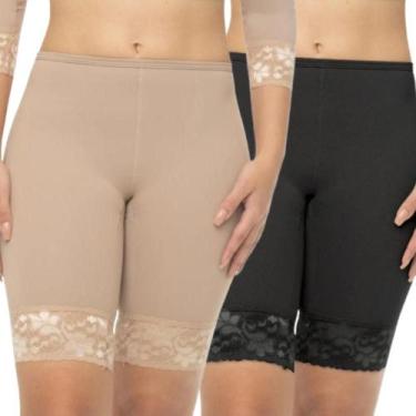 Imagem de Kit 2 Bermuda Anagua Feminina Segunda Pele Com Renda Usar Por Baixo Sa