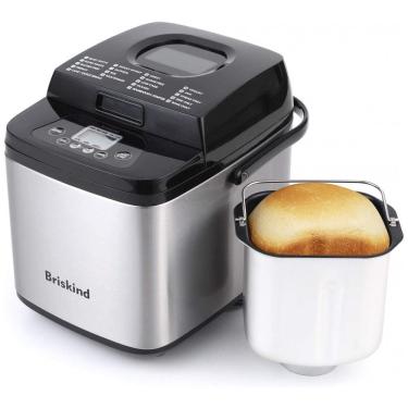 Imagem de Panificadora Automática 19 em 1, Capacidade 680g, Aço Inoxidável, 500W, 110v, BRISKIND BM8605, Prateado