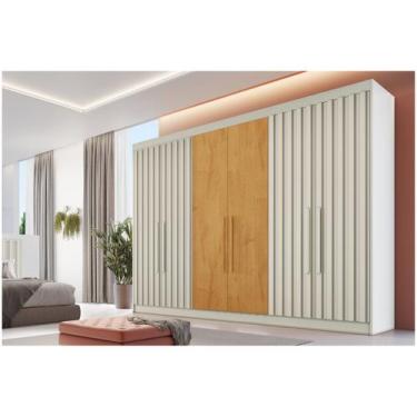 Imagem de Guarda-roupa Casal 6 Portas 6 Gavetas Móveis Europa Ripado Potente, Of