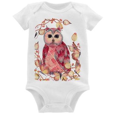 Imagem de Body Bebê Coruja e Folhas - Foca na Moda, Branco, G