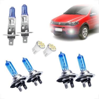 Imagem de Kit Lâmpadas Halógena Super Branca H7 H7 H1 Farol Baixo Alto e Milha P