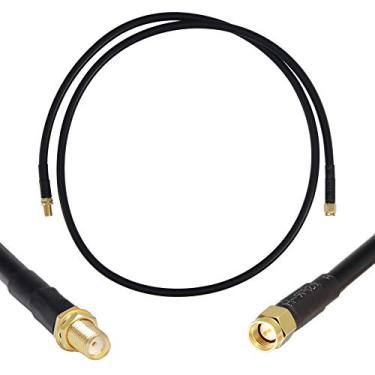 Imagem de GEMEK Cabo de cobre puro SMA macho para SMA fêmea de 90 cm, extensão coaxial S-MR240 de baixa perda - extensor de cabo de antena para 3G, 4G, 5G, 6G, LTE, ADS-B, amador, GPS WiFi, rádio RF (50 Ohm,