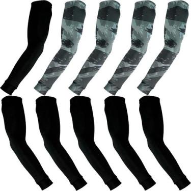 Imagem de Kit 5 pares de manguitos com proteção UV50+ - EX311, 3 pretos, 2 cinza