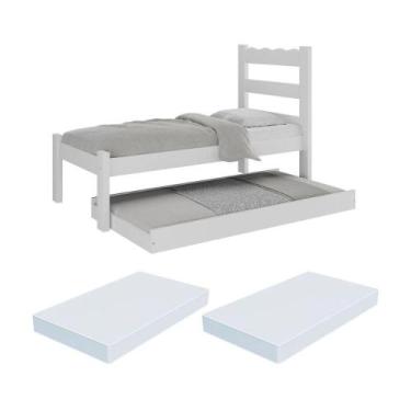 Imagem de Bicama de Madeira Maciça com Colchão Incluso Multimóveis CR35258, Bran