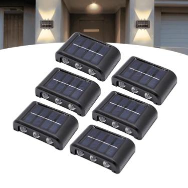 Imagem de Kit 6 Luminária Led Solar Arandela Parede Jardim 6 Leds 6s