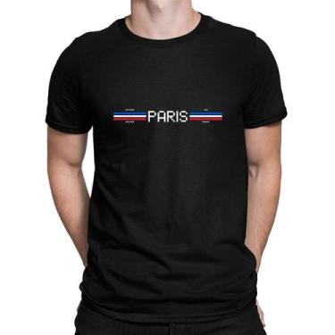 Imagem de Camiseta Masculina Algodão Premium Paris 01 - Cwb, Preto, GG, Masculin