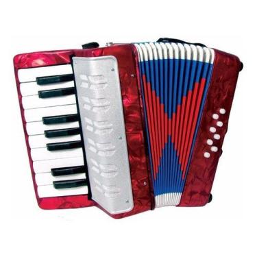 Imagem de Acordeon Sanfona Infantil 8 Baixos Brinquedo Crianças.(Vermelho) - toy