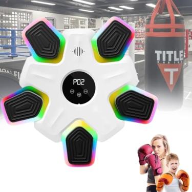 Imagem de treino boxe eletronico maquina Alvo de boxe, equipamentos pra treino de boxe em casa，8 modos de treinamento de ritmo, treinamento de reação e exercício físico，para treino em Boxing Enthusiasts