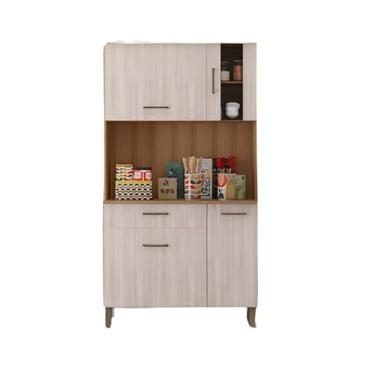 Imagem de Armário De Cozinha Multiuso Grafite Com 4 Portas Gaveta e Cristaleira Vp