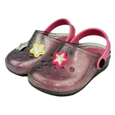 Imagem de Sandália Infantil Babuche Menina Com Palmilha Estrela Macio Leve Magicc BB-003-Feminino