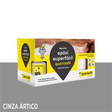Imagem de Rejunte Epóxi Quartzolit Super Fácil 1kg, Cinza Ártico