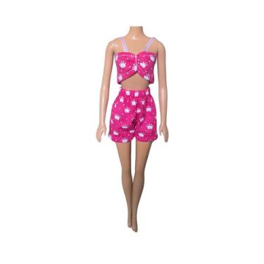 Imagem de Conjunto Shorts e Top Pink Coroa para Bonecas BTYNA