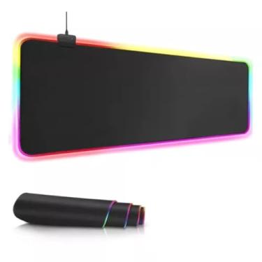 Imagem de Mouse Pad Gamer Premium Grande LED RGB, Máximo Conforto e Estabilidade, Superfície Lisa e Precisa Com Base Antiderrapante, Resistente à Água