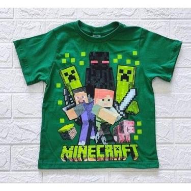 Imagem de Camiseta Infantil Minecraft Manga Curta com Gola Reforçada 100% Algodã