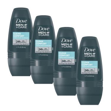Imagem de Desodorante Dove Men + Care Clean Comfort Roll on 50 ml, pacote com 4