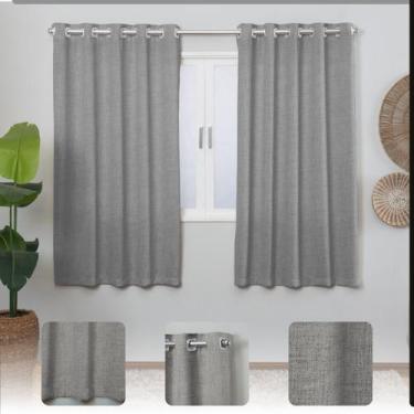 Imagem de Cortina Cinza Tecido Linhão Luxo 2,80x1,70 Varão Comum - EMPÓRIO DO LA