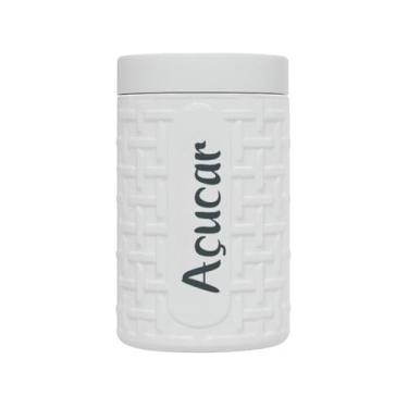 Imagem de Porta Mantimentos 1,5Lt Pote Plástico Decorativo Cozinha Café Açúcar Biscoito Cores (Açucar Branco)