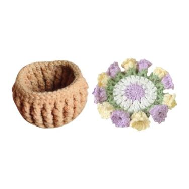 Imagem de Nishiyuenyi Kit de crochê para iniciantes montanha -russa kit de crochê de maconha de malha de madre, Roxo