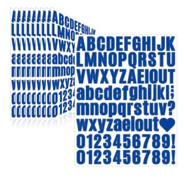 Imagem de Llewyn 910 peças, 10 folhas, adesivos autoadesivos, à prova d'água, números de caixa de correio, adesivos de vinil, decalques do alfabeto para garrafa de água, janela, porta, sala de aula, carro,