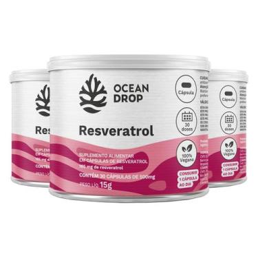 Imagem de Kit 3 Resveratrol Ocean Drop Vegano 30 Cápsulas