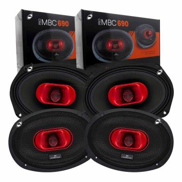 Imagem de 2 Pares Alto Falante Medio Grave Corneta Hurricane Pro MBC690 6x9" 2 Vias 230W RMS 4 Ohms
