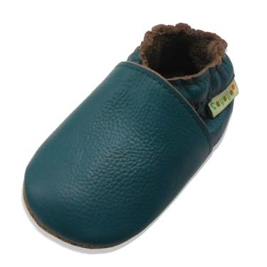 Imagem de Sapato infantil Sayoyo Lowest Best Baby com sola macia Prewalkers, Calçado Infantil Menina, Darkcyan, 6-12 Months Infant