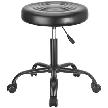 Imagem de JOSTZHXIN Banqueta redonda giratória ajustável em altura para spa salão de massagem, banco de massagem hidráulica resistente para loja (estilo 1)