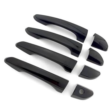 Imagem de Dakitita Acabamento de maçaneta exterior preto brilhante para Hyundai Tucson 2016-2020 acessórios decoração (sem furos para chaves inteligentes)