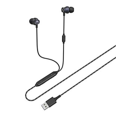 Imagem de okcsc Fones de ouvido com fio USB, microfone embutido/botão multifuncional para PC, celular, modo duplo para jogos e fone de ouvido com cancelamento de ruído ativo/controle de toque, modo de jogo de