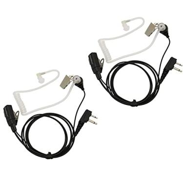 Imagem de GoodQbuy Fone de ouvido Midland Walkie Talkie, fone de ouvido de tubo acústico Covert com PTT é compatível com MidlandGXT1000VP4 LXT500VP3 GXT1050VP4 GXT1000XB (pacote com 2)