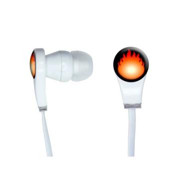 Imagem de Graphics and More Fones de ouvido intra-auriculares Fire Fireball – Embalagem não varejo – Branco