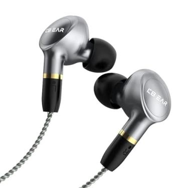 Imagem de keephifi Fone de ouvido intra-auricular [KBEAR Ormosia] com fio HiFi IEM com 10 mm DD+ composto BA intra-auricular com cabo destacável MMCX, fone de ouvido com cavidade de liga de alumínio (cinza)