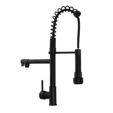 Imagem de Torneira Gourmet Cozinha Monocomando Luxo Dois Jatos Misturador Agua Fria Quente Aerador Mesa Pia Bancada Cuba Sofisticada