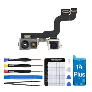 Imagem de CYKJGS Para iPhone 14 Plus Câmera Frontal Substituição Selfie Câmera 14plus 12MP OEM Frente Frente Módulo Cabo Flexível Reparo Receptor de Luz com Kit de Ferramentas Fixas A2632 A2885 A2886 A2887