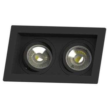 Imagem de Spot Retangular Embutir Recuado 2x Dicroica Preto Saveenergy, PRETO, 1