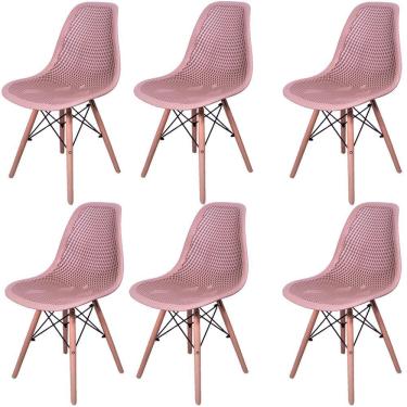 Imagem de Kit 6 Cadeiras Charles Eames Eifell Furadinha