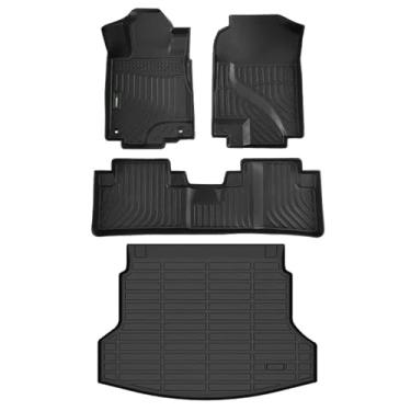 Imagem de ANBINGO® Tapete de chão e forro de carga para 2012-2016 CRV, LX | SE | EX (sem subwoofer sob o assento do passageiro) tapetes de carro à prova d'água, forro de TPE para todos os climas, fileira