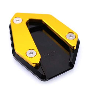 Imagem de Acc-Creativity Suporte de pé de motocicleta com ampliador lateral para placa de extensão compatível com YAMAHA MT07 FZ07 Tracer 700 2014-2019 (dourado)
