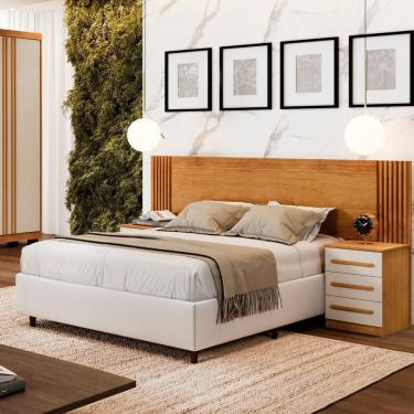 Imagem de Cabeceira Casal Extensível Valência Cinamomo-off-white